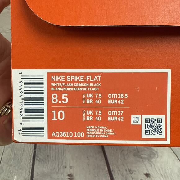 NIKE ZOOM STREAK LT 4 TRACK SPIKES SIZE 8.5 WHITE/FLASH CRIMSON/BLUE AQ3610-100 - Picture 12 of 12